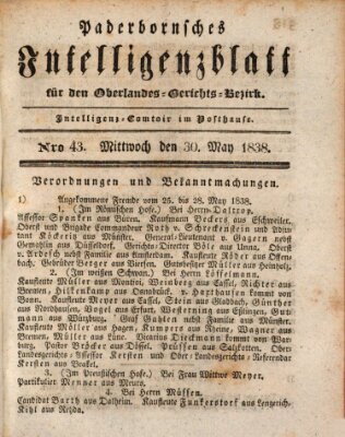 Paderbornsches Intelligenzblatt Mittwoch 30. Mai 1838