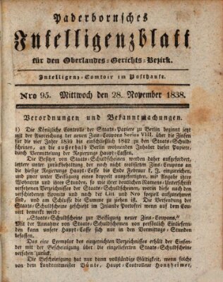 Paderbornsches Intelligenzblatt Mittwoch 28. November 1838