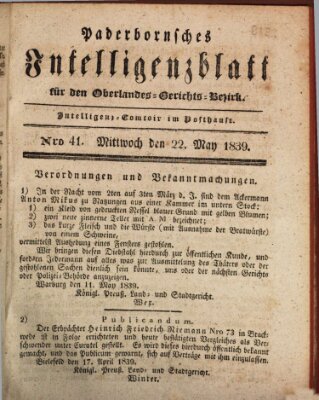 Paderbornsches Intelligenzblatt Mittwoch 22. Mai 1839