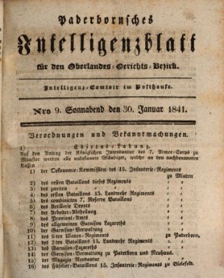 Paderbornsches Intelligenzblatt Samstag 30. Januar 1841