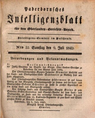 Paderbornsches Intelligenzblatt Samstag 9. Juli 1842