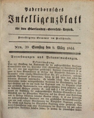 Paderbornsches Intelligenzblatt Samstag 9. März 1844