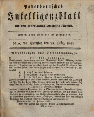 Paderbornsches Intelligenzblatt Samstag 23. März 1844