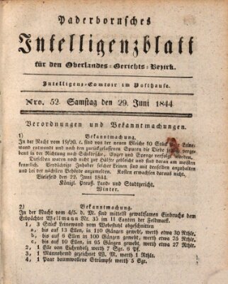 Paderbornsches Intelligenzblatt Samstag 29. Juni 1844