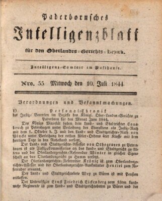 Paderbornsches Intelligenzblatt Mittwoch 10. Juli 1844