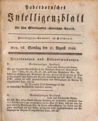 Paderbornsches Intelligenzblatt Samstag 10. August 1844