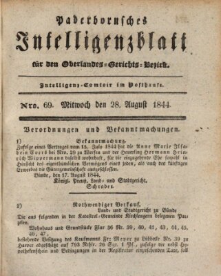 Paderbornsches Intelligenzblatt Mittwoch 28. August 1844