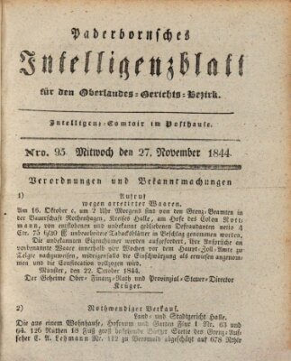 Paderbornsches Intelligenzblatt Mittwoch 27. November 1844