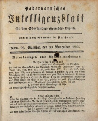 Paderbornsches Intelligenzblatt Samstag 30. November 1844