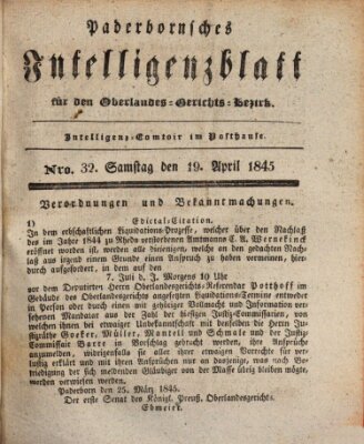 Paderbornsches Intelligenzblatt Samstag 19. April 1845