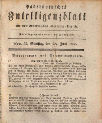 Paderbornsches Intelligenzblatt Samstag 28. Juni 1845