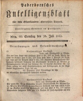 Paderbornsches Intelligenzblatt Samstag 26. Juli 1845