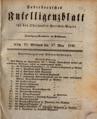 Paderbornsches Intelligenzblatt Mittwoch 27. Mai 1846