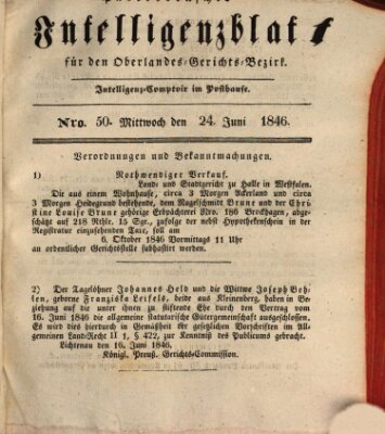 Paderbornsches Intelligenzblatt Mittwoch 24. Juni 1846