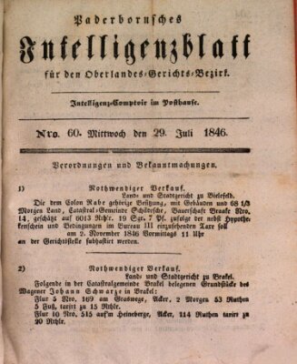 Paderbornsches Intelligenzblatt Mittwoch 29. Juli 1846