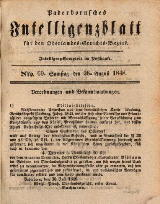 Paderbornsches Intelligenzblatt Samstag 26. August 1848