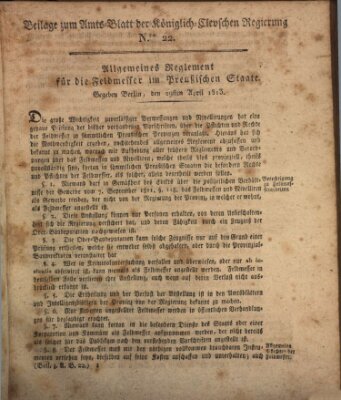 Amtsblatt der Königlichen Regierung zu Cleve Donnerstag 29. August 1816