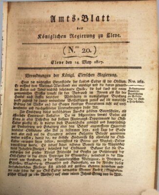 Amtsblatt der Königlichen Regierung zu Cleve Mittwoch 14. Mai 1817