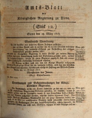 Amtsblatt der Königlichen Regierung zu Cleve Samstag 28. März 1818