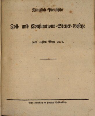 Amtsblatt der Königlichen Regierung zu Cleve Dienstag 26. Mai 1818