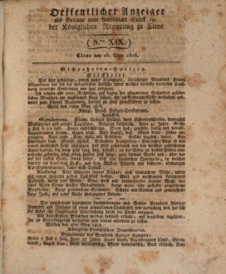 Amtsblatt der Königlichen Regierung zu Cleve Samstag 16. Mai 1818