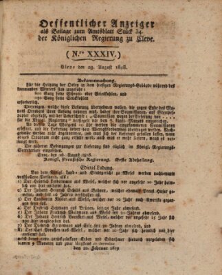 Amtsblatt der Königlichen Regierung zu Cleve Freitag 28. August 1818