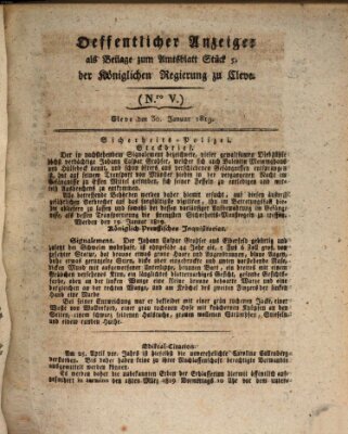 Amtsblatt der Königlichen Regierung zu Cleve Samstag 30. Januar 1819