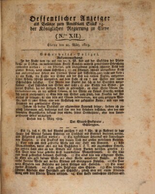 Amtsblatt der Königlichen Regierung zu Cleve Samstag 20. März 1819