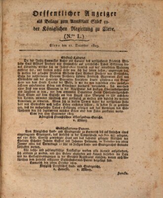 Amtsblatt der Königlichen Regierung zu Cleve Samstag 11. Dezember 1819