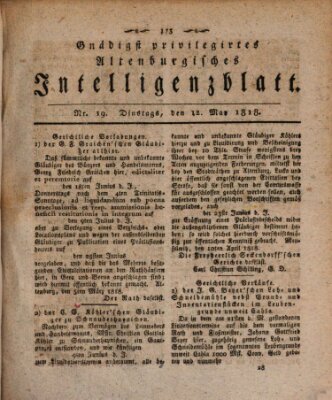 Gnädigst privilegirtes Altenburgisches Intelligenzblatt Dienstag 12. Mai 1818