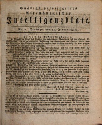 Gnädigst privilegirtes Altenburgisches Intelligenzblatt Dienstag 12. Januar 1819