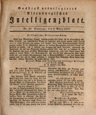 Gnädigst privilegirtes Altenburgisches Intelligenzblatt Dienstag 6. März 1821