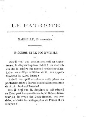 Le patriote Mittwoch 23. November 1870