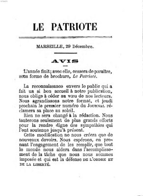 Le patriote Donnerstag 29. Dezember 1870