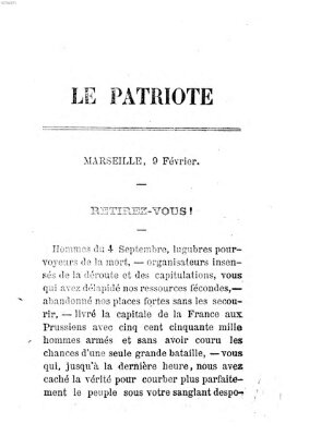 Le patriote Donnerstag 9. Februar 1871