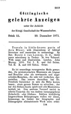 Göttingische gelehrte Anzeigen (Göttingische Zeitungen von gelehrten Sachen) Mittwoch 20. Dezember 1871