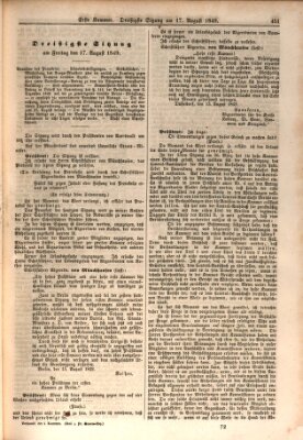 Verhandlungen der Ersten Kammer. Stenographische Berichte über die Verhandlungen der Ersten Kammer (Allgemeine preußische Staats-Zeitung) Freitag 17. August 1849