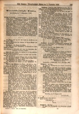 Verhandlungen der Ersten Kammer. Stenographische Berichte über die Verhandlungen der Ersten Kammer (Allgemeine preußische Staats-Zeitung) Freitag 7. September 1849