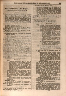 Verhandlungen der Ersten Kammer. Stenographische Berichte über die Verhandlungen der Ersten Kammer (Allgemeine preußische Staats-Zeitung) Dienstag 25. September 1849