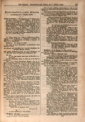 Verhandlungen der Ersten Kammer. Stenographische Berichte über die Verhandlungen der Ersten Kammer (Allgemeine preußische Staats-Zeitung) Montag 1. Oktober 1849