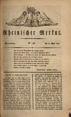 Rheinischer Merkur Donnerstag 21. April 1814