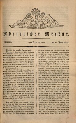 Rheinischer Merkur Freitag 17. Juni 1814