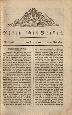 Rheinischer Merkur Mittwoch 27. Juli 1814