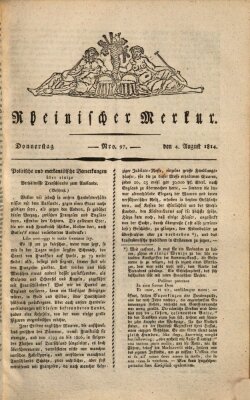 Rheinischer Merkur Donnerstag 4. August 1814