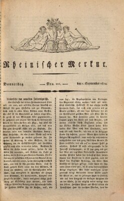 Rheinischer Merkur Donnerstag 1. September 1814