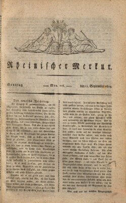 Rheinischer Merkur Sonntag 11. September 1814