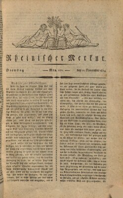 Rheinischer Merkur Dienstag 22. November 1814