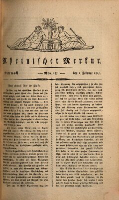 Rheinischer Merkur Mittwoch 1. Februar 1815