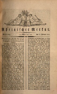 Rheinischer Merkur Montag 13. Februar 1815