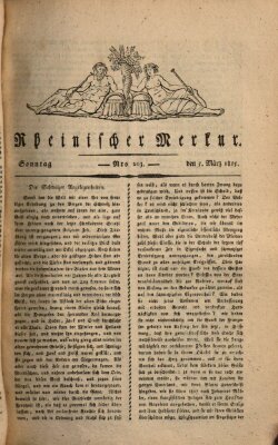 Rheinischer Merkur Sonntag 5. März 1815